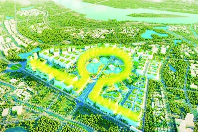 Phối cảnh dự án đầu tư xây dựng hạ tầng và phát triển Khu Công nghệ cao sinh học Hà Nội.