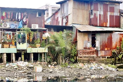 Rạch Xuyên Tâm đoạn qua quận Bình Thạnh, ô nhiễm nghiêm trọng.