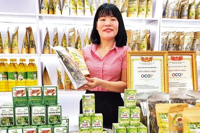 Sản phẩm OCOP của Hợp tác xã sản xuất cây dược liệu sạch và kinh doanh nông nghiệp xã Cự Nẫm, huyện Bố Trạch.