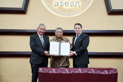 Ðại diện CABC và AACM ký biên bản ghi nhớ hợp tác. (Ảnh ANTARANEWS.COM)