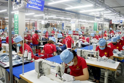 Sản xuất hàng dệt may xuất khẩu tại Tổng công ty May 10.