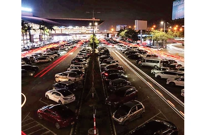 Một số khu vực tại Cảng hàng không quốc tế Nội Bài tắt đèn chiếu sáng để hưởng ứng Giờ Trái đất năm 2025. (Ảnh NIA)