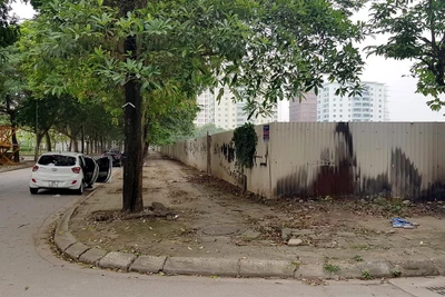 Hiện trạng lô đất TH-III.15.2 khu đô thị mới Pháp Vân-Tứ Hiệp, Hà Nội sẽ được dành xây dựng nhà trẻ và trường học.