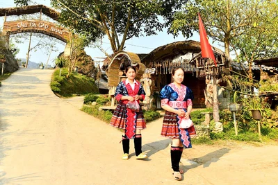 Bản du lịch cộng đồng Lao Chải 1 thuộc xã Khun Há, huyện Tam Ðường. (Ảnh NGUYỄN ÐĂNG)