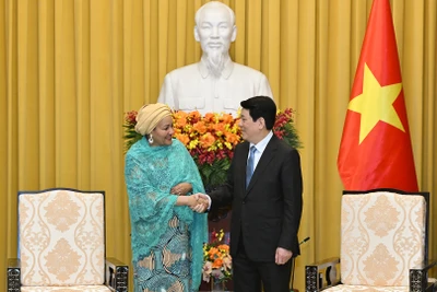 Chủ tịch nước Lương Cường và Phó Tổng thư ký Liên hợp quốc Amina J.Mohammed.