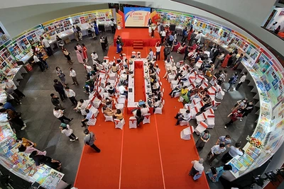Khu vực trưng bày ấn phẩm của các địa phương tại Hội Báo toàn quốc năm 2022. Ảnh: MINH HOA