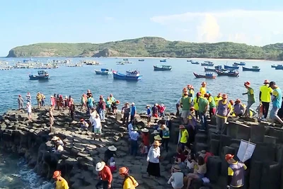 Di tích quốc gia đặc biệt Gành Đá Đĩa, huyện Tuy An, tỉnh Phú Yên thu hút hàng trăm nghìn lượt du khách mỗi năm.