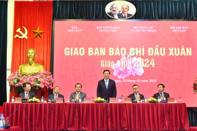 [Ảnh] Giao ban báo chí đầu Xuân Giáp Thìn 2024