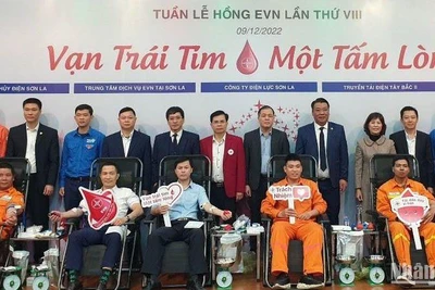 Các đơn vị tham gia chương trình “Tuần lễ hồng EVN”. 