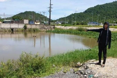 Khu vực ao nơi xảy ra sự việc.