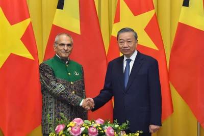 [Ảnh] Chủ tịch nước Tô Lâm hội đàm Tổng thống nước Cộng hòa Dân chủ Timor Leste José Ramos-Horta 