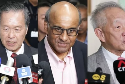 Ba ứng cử viên trong cuộc bầu cử tổng thống Singapore. (Nguồn: Nikkei)