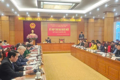 Các đại biểu tại Kỳ họp Hội đồng nhân dân tỉnh Vĩnh Phúc.