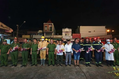 Các đơn vị tham gia buổi diễn tập.