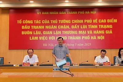 Thứ trưởng Công thương Nguyễn Sinh Nhật Tân phát biểu tại buổi làm việc. (Ảnh: NGUYÊN TRANG)