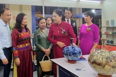 Các đại biểu tham quan các tác phẩm đoạt giải trong Cuộc thi.