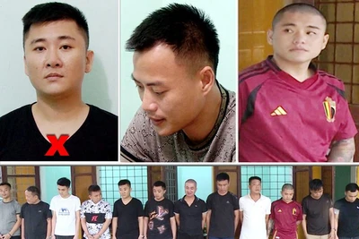 Vũ Đình Hiếu (X) và các đối tượng trong đường dây đánh bạc.