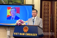 Đại sứ Phạm Thanh Bình trong một sự kiện được tổ chức ở Đại sứ quán Việt Nam tại Trung Quốc. (Ảnh: HỮU HƯNG)