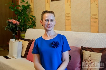 Nhà Việt Nam học người Nga Daria Mishukova. (Ảnh: XUÂN HƯNG)