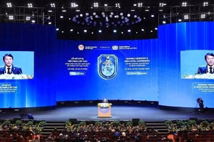 Bộ trưởng Công an, Đại tướng Lương Tam Quang phát biểu tại phiên bế mạc Lễ mở ký và Hội nghị cấp cao Công ước của Liên hợp quốc về chống tội phạm mạng 2025 (Công ước Hà Nội). Ảnh: BÁO NHÂN DÂN