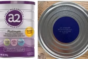 Sản phẩm sữa bột a2 Platinum Premium dành cho trẻ 0-12 tháng tuổi bị thu hồi tại thị trường Mỹ. (Ảnh: FDA)