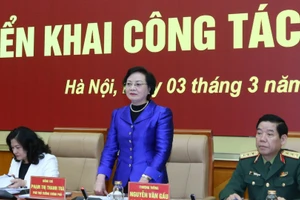 Bí thư Trung ương Đảng, Phó Thủ tướng Chính phủ Phạm Thị Thanh Trà, Trưởng Ban Chỉ đạo quốc gia về tìm kiếm, quy tập và xác định danh tính hài cốt liệt sĩ chủ trì hội nghị