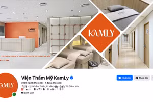 Viện thẩm mỹ Kamly được quảng cáo cung cấp các dịch vụ làm đẹp bị yêu cầu dừng hoạt động từ 3/8. (Ảnh chụp màn hình)