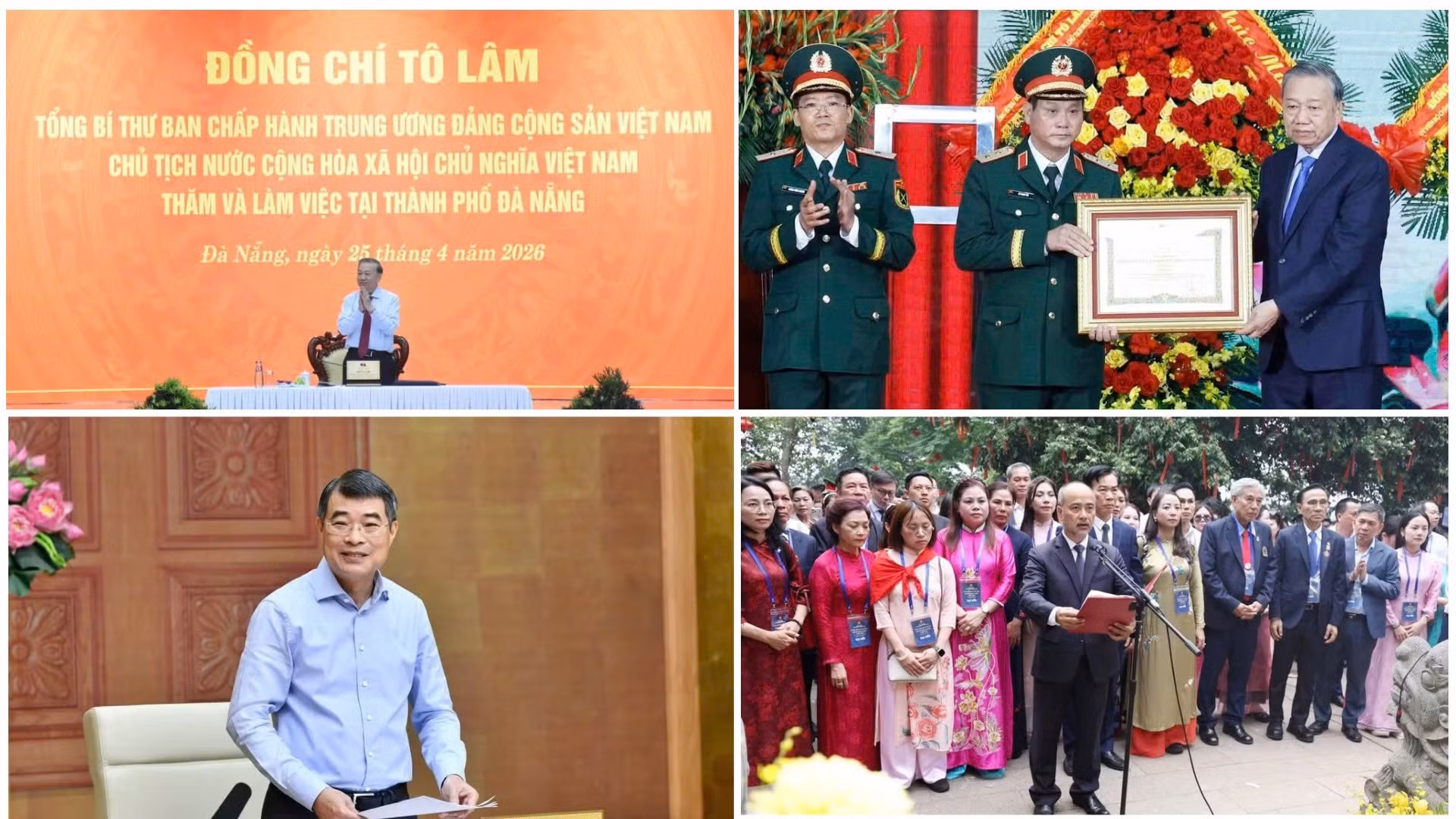 Tin nổi bật ngày 25/4: Tổng Bí thư, Chủ tịch nước Tô Lâm làm việc với Ban Thường vụ Thành ủy Đà Nẵng; Bộ Tư lệnh Quân khu 5 nhận danh hiệu Anh hùng Lực lượng vũ trang nhân dân