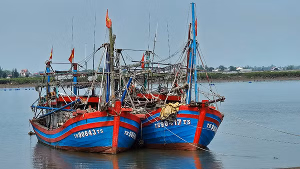 Phương tiện nghề cá neo đậu sâu trong lạch Ghép.