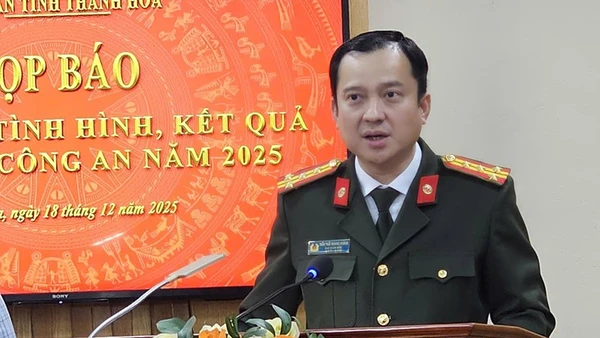 Lãnh đạo Công an tỉnh Thanh Hóa thông báo tình hình, kết quả công tác năm 2025.