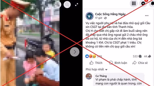 Ảnh chụp màn hình từ tài khoản Facebook "Cuộc sống hằng ngày".