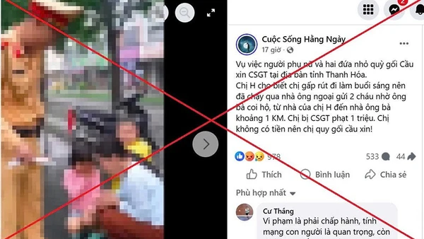 Ảnh chụp màn hình từ tài khoản Facebook "Cuộc sống hằng ngày".