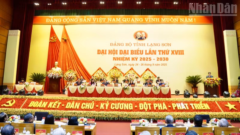 Đại hội đại biểu lần thứ XVIII Đảng bộ tỉnh Lạng Sơn, nhiệm kỳ 2025-2030.
