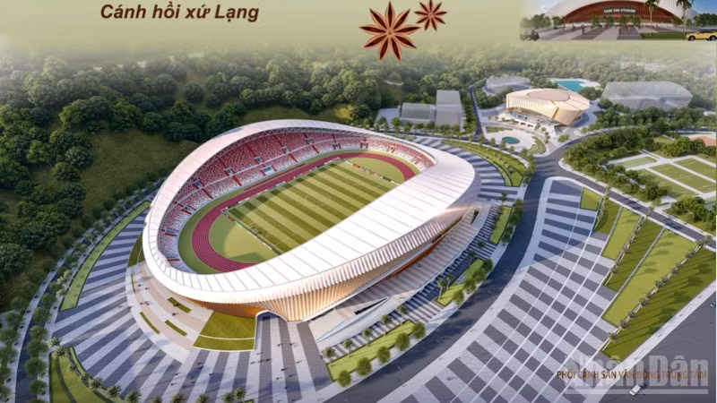 Phối cảnh 3D Khu liên hợp thể thao tỉnh Lạng Sơn.