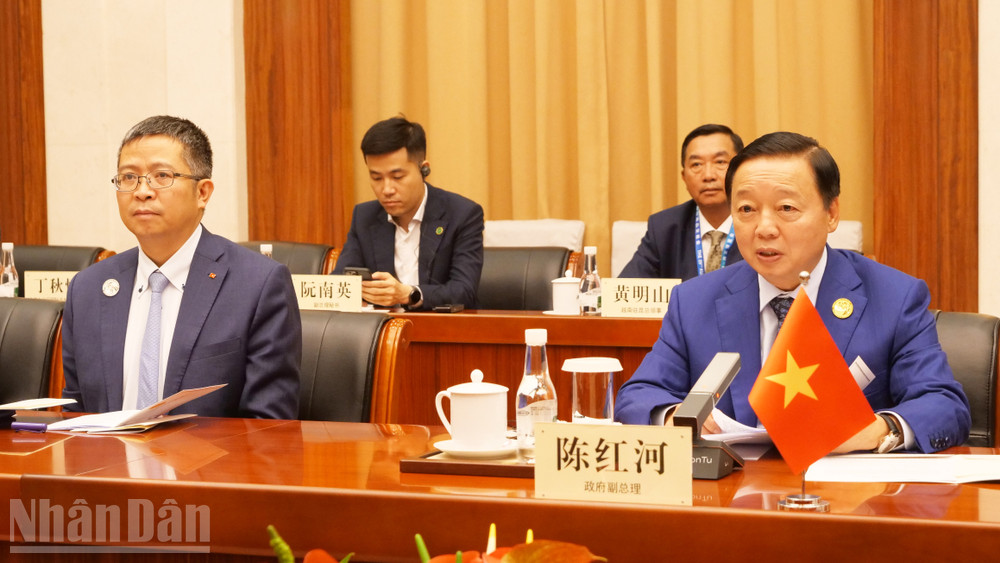Phó Thủ tướng Trần Hồng Hà phát biểu tại buổi tiếp. ndo_bl_a03-p2125335.jpg