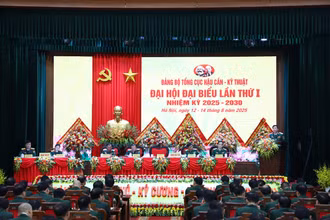 Phiên chính thức Đại hội đại biểu Đảng bộ Tổng cục Hậu cần-Kỹ thuật nhiệm kỳ 2025-2030. (Ảnh: THANH TÚ)