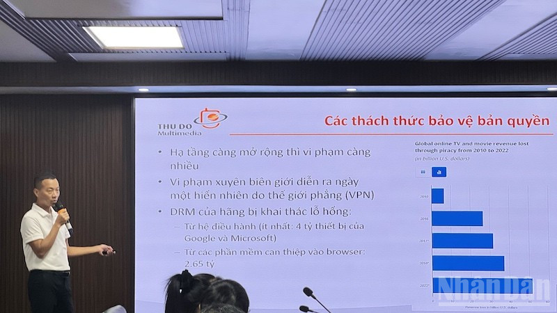 Đại diện Thủ đô Multimedia trình bày về các thách thức trong bảo vệ bản quyền. ndo_br_img-5361.jpg