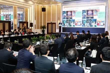 Hội thảo cấp cao về ODA thế hệ mới “Khoản vay Chương trình cho chuyển đổi xanh hướng tới tăng trưởng xanh và tăng cường khả năng ứng phó với biến đổi khí hậu” diễn ra tại Hà Nội sáng 18/3.