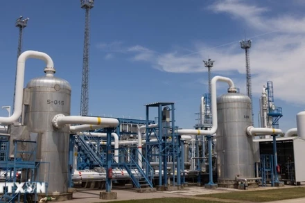 Cơ sở dự trữ khí đốt tự nhiên tại Zsana, Hungary. (Ảnh: THX/TTXVN)