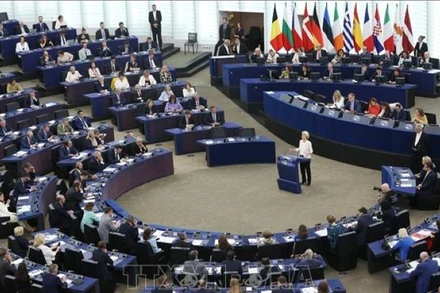 oàn cảnh phiên họp Nghị viện châu Âu tại Brussels, Bỉ. (Ảnh: THX/TTXVN)