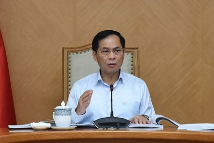 Phó Thủ tướng Bùi Thanh Sơn chủ trì cuộc họp rà soát công tác chuẩn bị tổ chức Diễn đàn Kinh tế mùa Thu năm 2025. (Ảnh: VGP/Hải Minh)