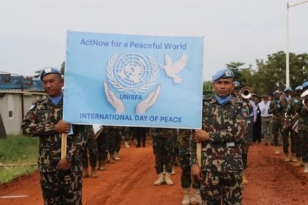 Phái bộ An ninh lâm thời của Liên hợp quốc tại khu vực Abyei tổ chức buổi tuần hành đi bộ nhân Ngày Quốc tế Hòa bình.