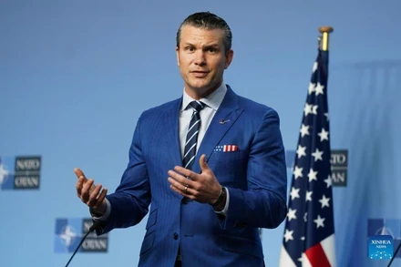 Bộ trưởng Quốc phòng Mỹ Pete Hegseth. (Ảnh: XINHUA)