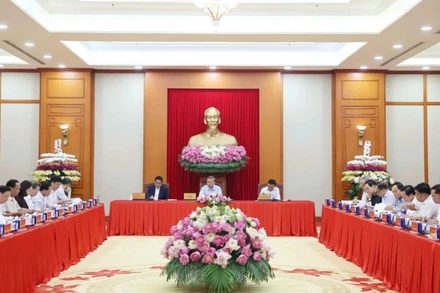 Quang cảnh buổi làm việc. (Ảnh: Thống Nhất/TTXVN)