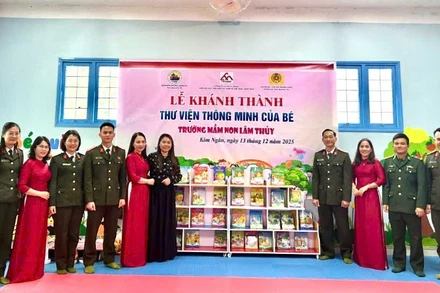 Lễ khánh thành “Thư viện thông minh của bé” diễn ra tại Trường mầm non Lâm Thuỷ, xã Kim Ngân, tỉnh Quảng Trị.