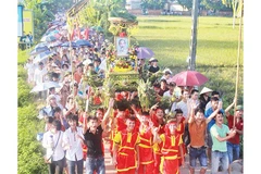 Hội thi kiệu lá Tết Trung thu 2025 tại thôn Đồi 2, xã Phú Nghĩa là hoạt động văn hóa truyền thống của địa phương.