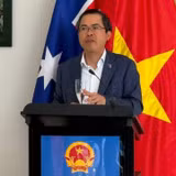 Đại sứ Phạm Hùng Tâm phát biểu tại buổi gặp. (Ảnh: Đại sứ quán Việt Nam tại Australia cung cấp)