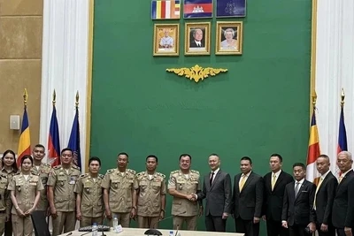 Ảnh minh hoạ: Cảnh sát Hoàng gia Thái Lan thăm Campuchia và có các cuộc làm việc với Cảnh sát Quốc gia Campuchia trong các ngày 13-14/3/2025). (Ảnh: Cảnh sát Hoàng gia Thái Lan)