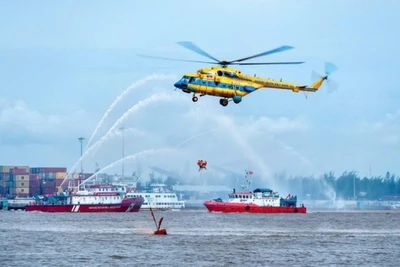 Bay huấn luyện tìm kiếm cứu hộ, cứu nạn tại Hải Phòng.