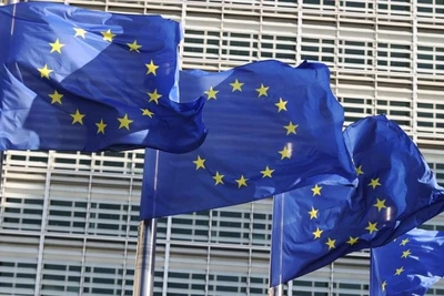 Cờ của Liên minh châu Âu (EU). (Ảnh: Tân Hoa xã)